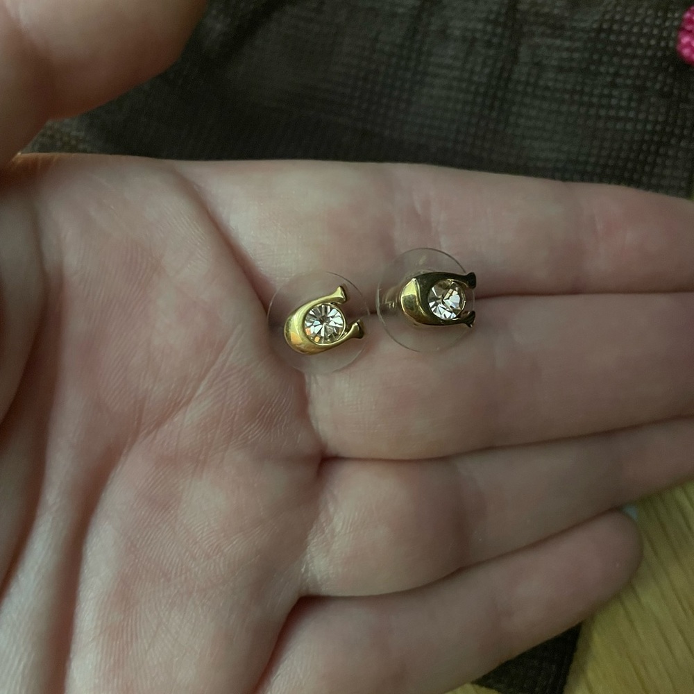 Coach signature “c” earrings